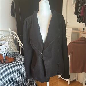 Women's Black Drape Front Jacket